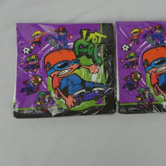 Y2K 2000 2 Pack of Hot Foot Skaters Party Beverage Napkins 16 Count - Picture 2 of 5